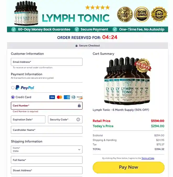 Lymph Tonic Lymph Tonic Order Page